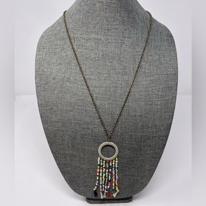 Sugarfix Long Beaded Tassel Necklace, rainbow,‎ boho, bohemian, multi-colored